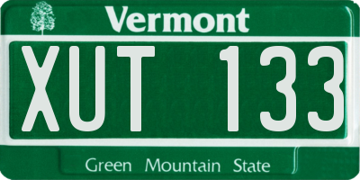 VT license plate XUT133