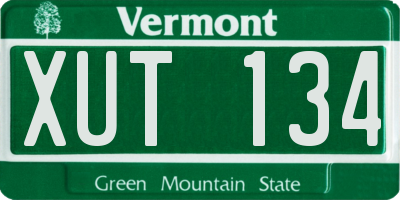 VT license plate XUT134