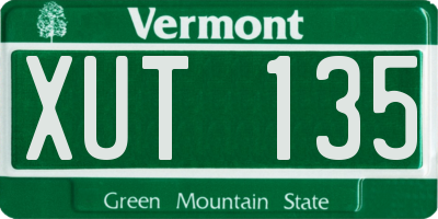 VT license plate XUT135