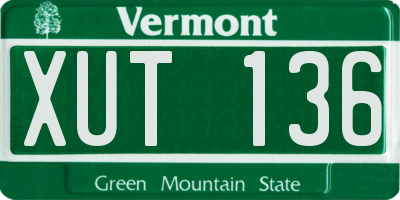 VT license plate XUT136