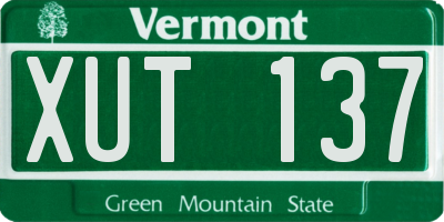 VT license plate XUT137