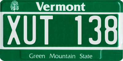 VT license plate XUT138