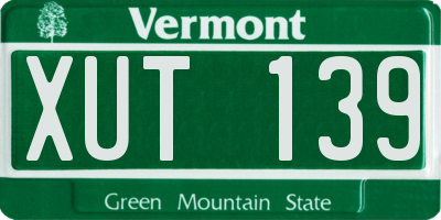 VT license plate XUT139
