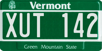 VT license plate XUT142
