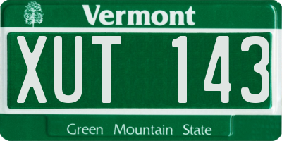 VT license plate XUT143