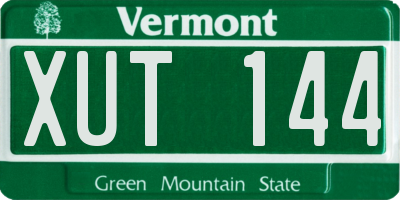 VT license plate XUT144