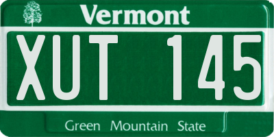VT license plate XUT145