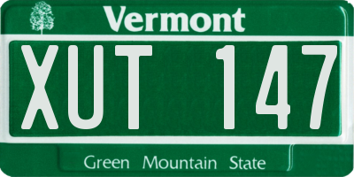 VT license plate XUT147
