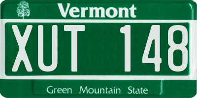VT license plate XUT148
