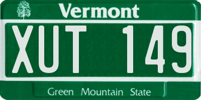 VT license plate XUT149