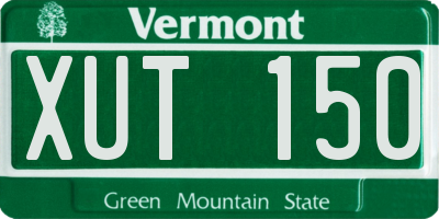 VT license plate XUT150