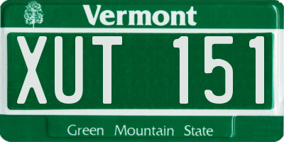 VT license plate XUT151
