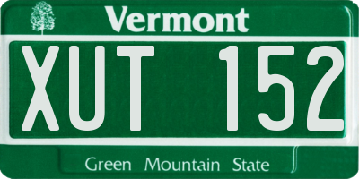 VT license plate XUT152
