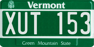 VT license plate XUT153