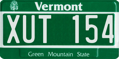 VT license plate XUT154