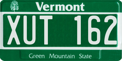 VT license plate XUT162