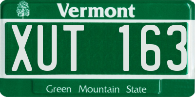 VT license plate XUT163