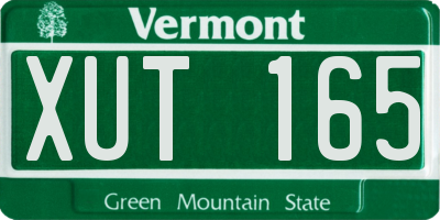 VT license plate XUT165