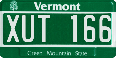 VT license plate XUT166