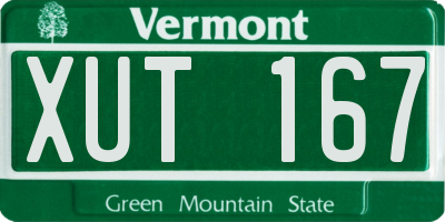 VT license plate XUT167