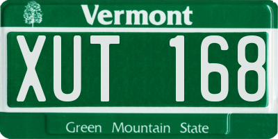 VT license plate XUT168