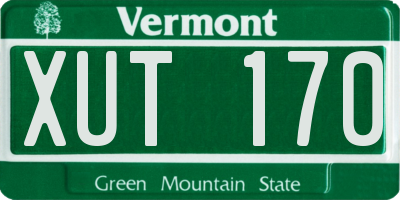 VT license plate XUT170
