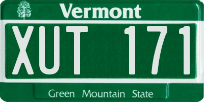 VT license plate XUT171