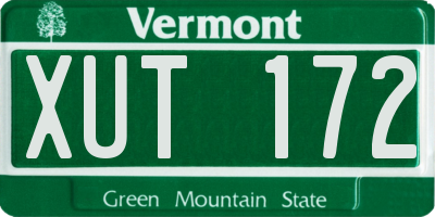 VT license plate XUT172
