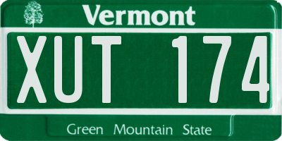 VT license plate XUT174