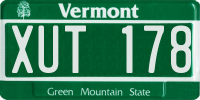 VT license plate XUT178