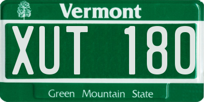 VT license plate XUT180