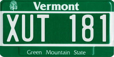 VT license plate XUT181