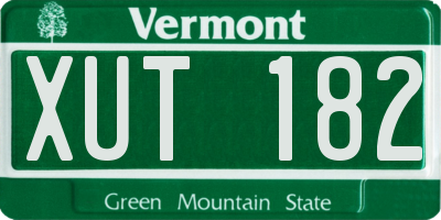 VT license plate XUT182