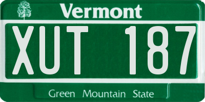 VT license plate XUT187