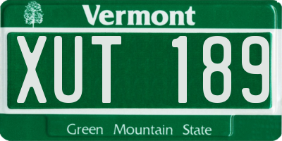 VT license plate XUT189
