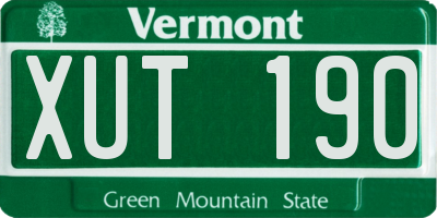 VT license plate XUT190
