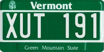 VT license plate XUT191