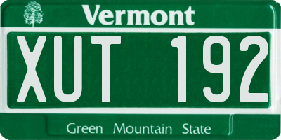 VT license plate XUT192
