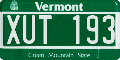VT license plate XUT193