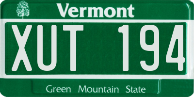 VT license plate XUT194