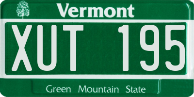 VT license plate XUT195