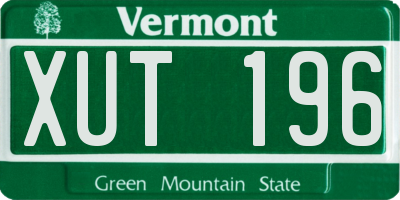 VT license plate XUT196