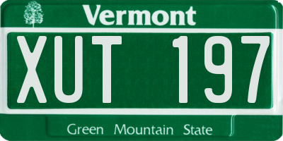 VT license plate XUT197