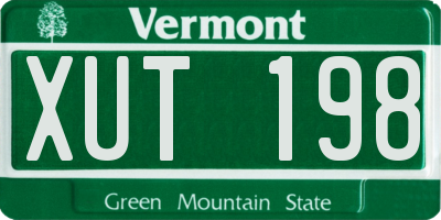 VT license plate XUT198