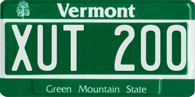 VT license plate XUT200