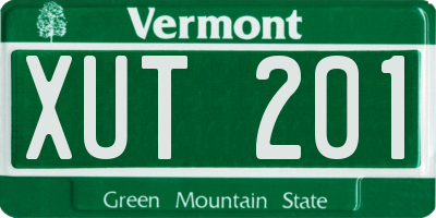 VT license plate XUT201