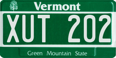 VT license plate XUT202