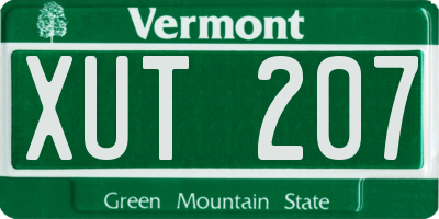 VT license plate XUT207