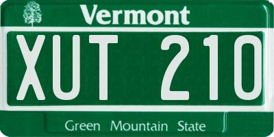 VT license plate XUT210