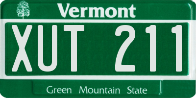 VT license plate XUT211